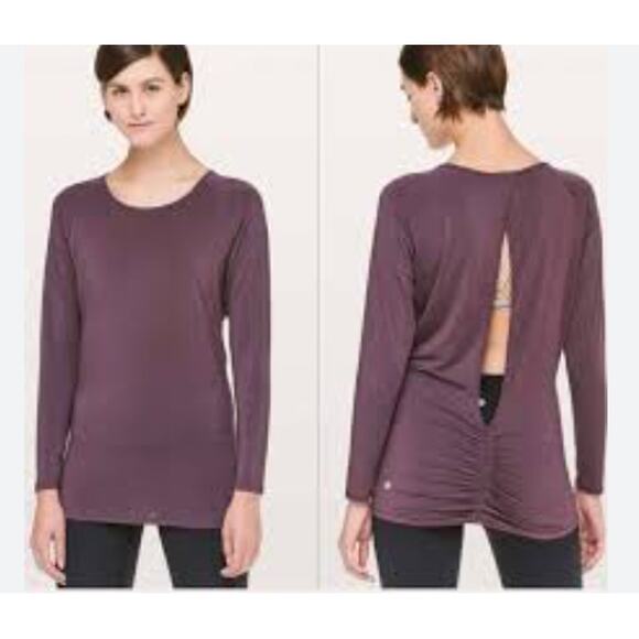 Lululemon Deep Stretch Long Sleeve Purple Size 6 Top - Picture 2 of 5